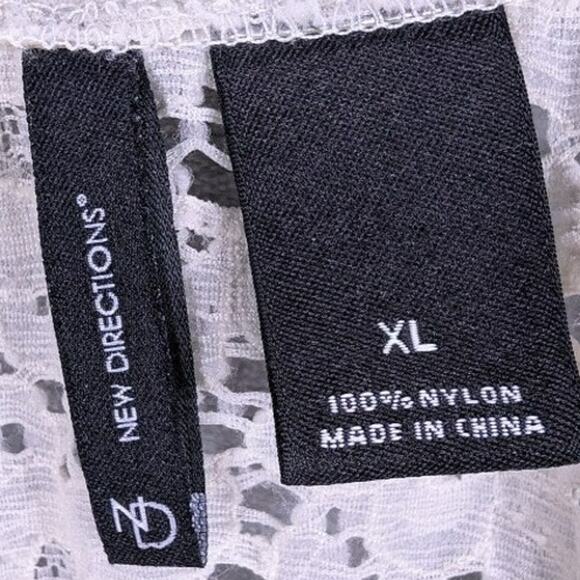 Vintage Y2K New Directions Shirt Womens Extra Large Off White Boho Floral Fairy - Picture 5 of 6